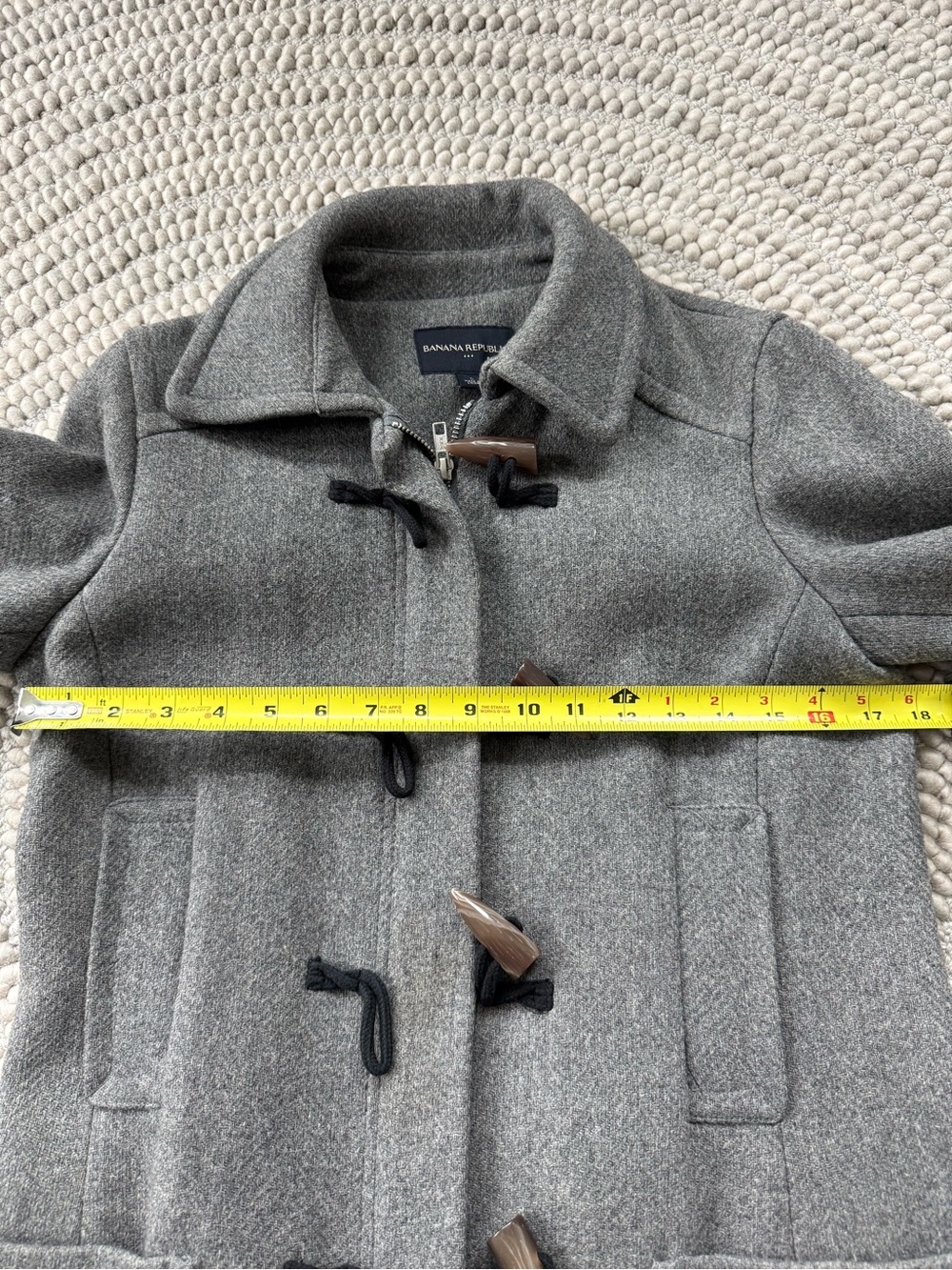 Banana Republic Wool Gray Front Zipper Car Coat - Picture 10 of 10